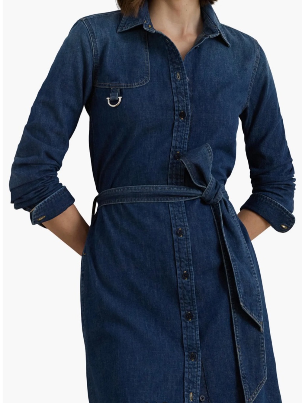 Lauren Ralph Lauren black label size 14
Horse bit denim shirtdress
Excellent con